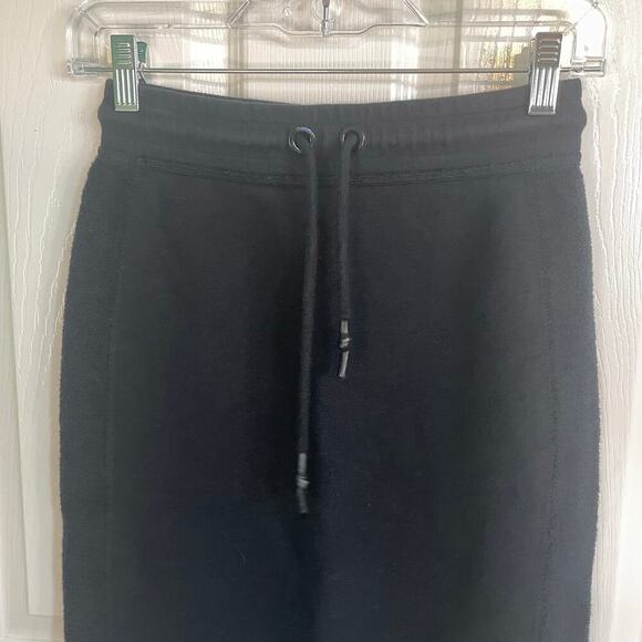 Rag & Bone Black Cotton Sweatshirt Skirt Drawstring Pencil Skirt Midi Size XXS - Picture 2 of 7